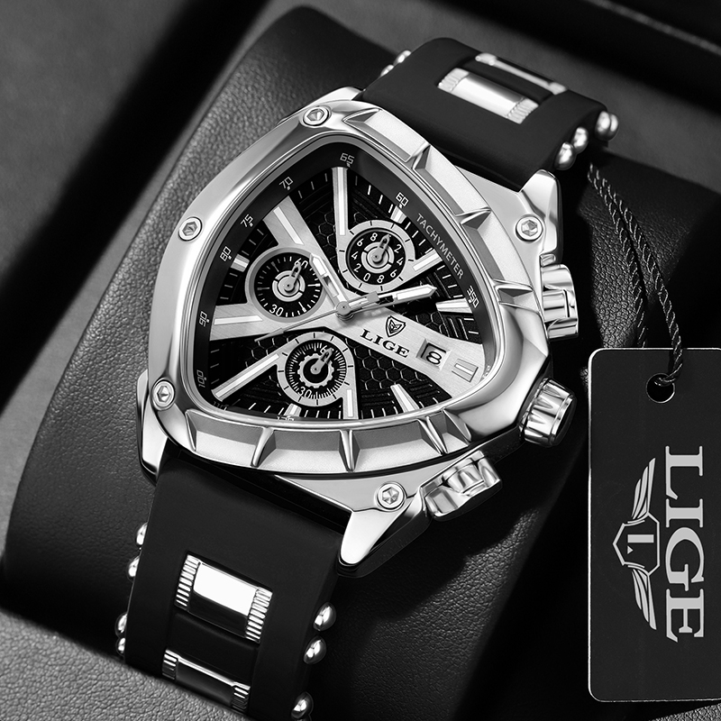 LIGE Fashion Men Watch Triangl - Watch Triangle Luxury reseña y precio