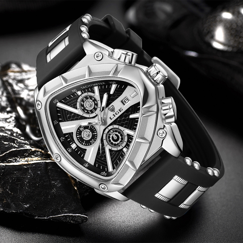 LIGE Fashion Men Watch Triangl - Watch Triangle Luxury reseña y precio