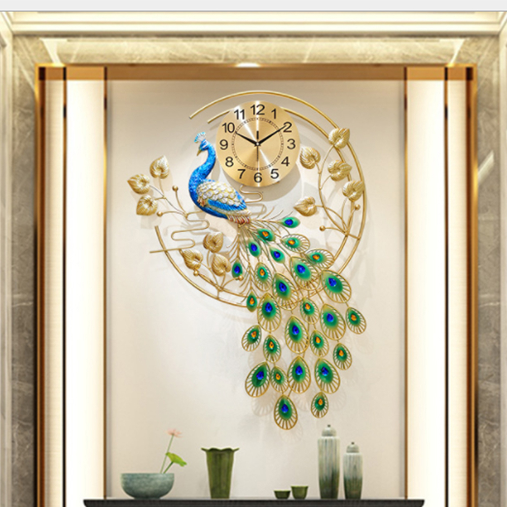 Peacock Art Wall Clock, Large  - Luxury Watch House reseña y precio