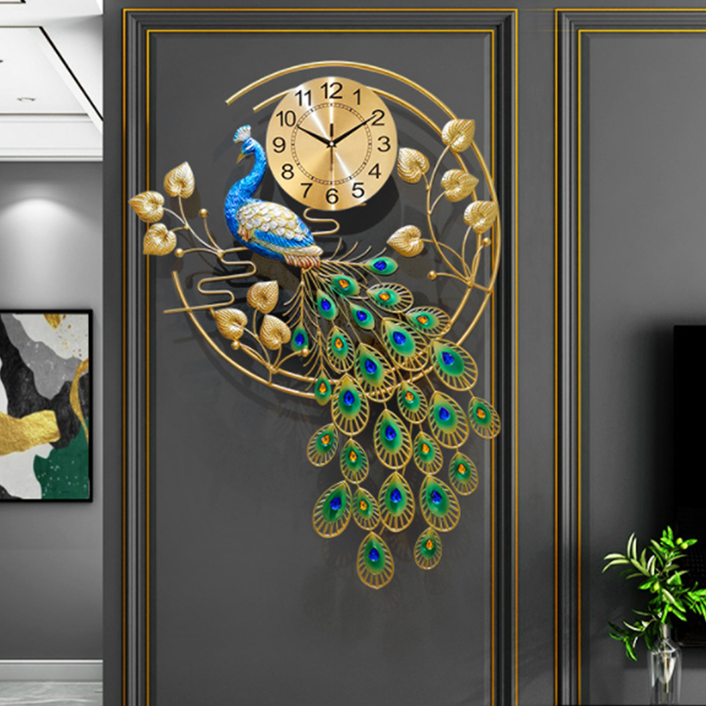 Peacock Art Wall Clock, Large  - Luxury Watch House reseña y precio