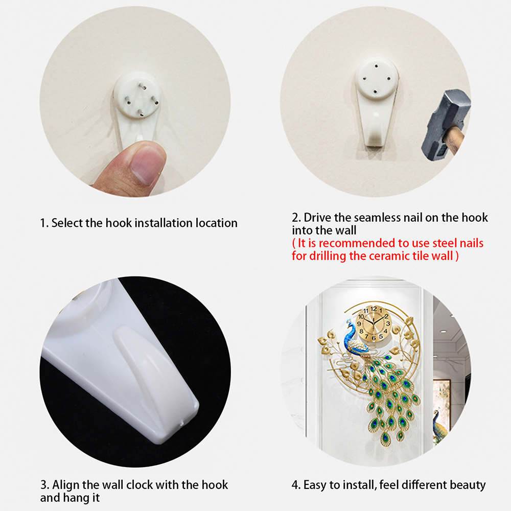 Peacock Art Wall Clock, Large  - Luxury Watch House reseña y precio