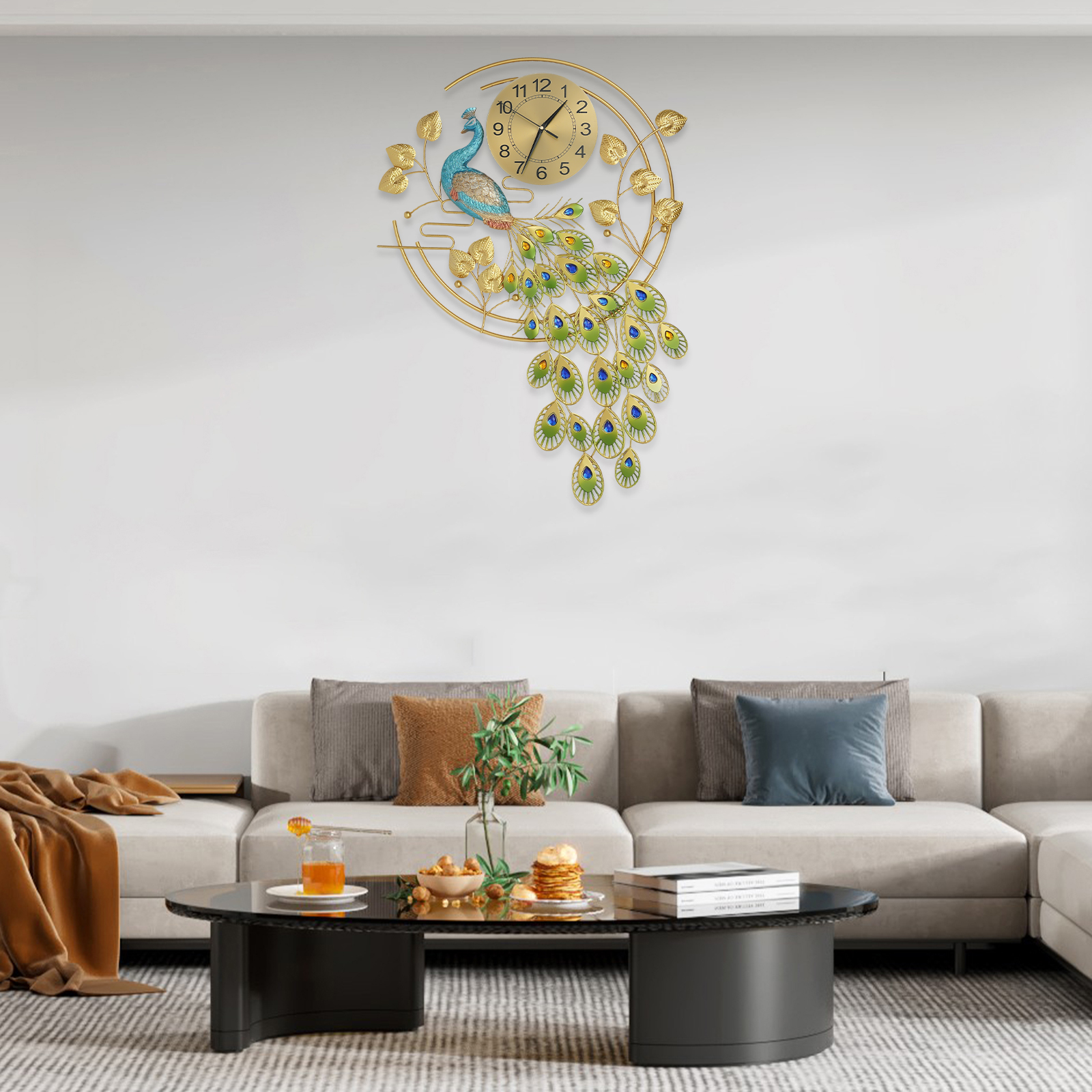 Peacock Art Wall Clock, Large  - Luxury Watch House reseña y precio